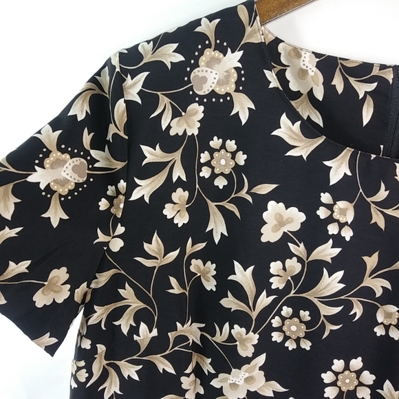 Kathy Lee 18 Black Tan Floral Maxi Dress - Picture 5 of 8